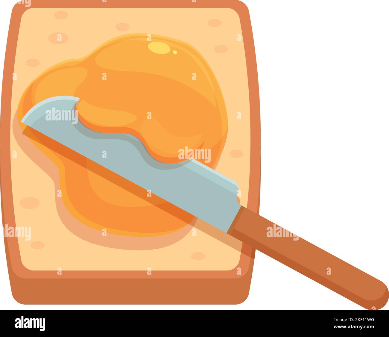 Butter knife cream icon cartoon vector. Peanut bread. Natural breakfast