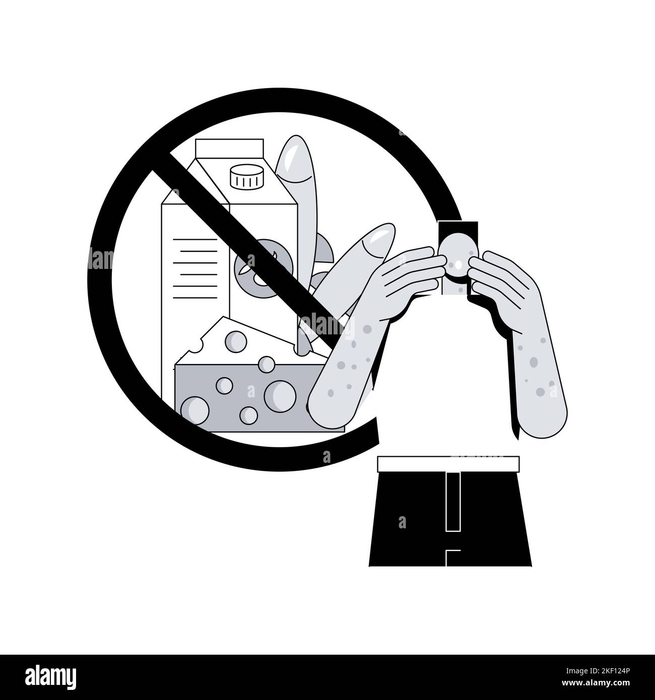 Food allergy abstract concept vector illustration. Food ingredient