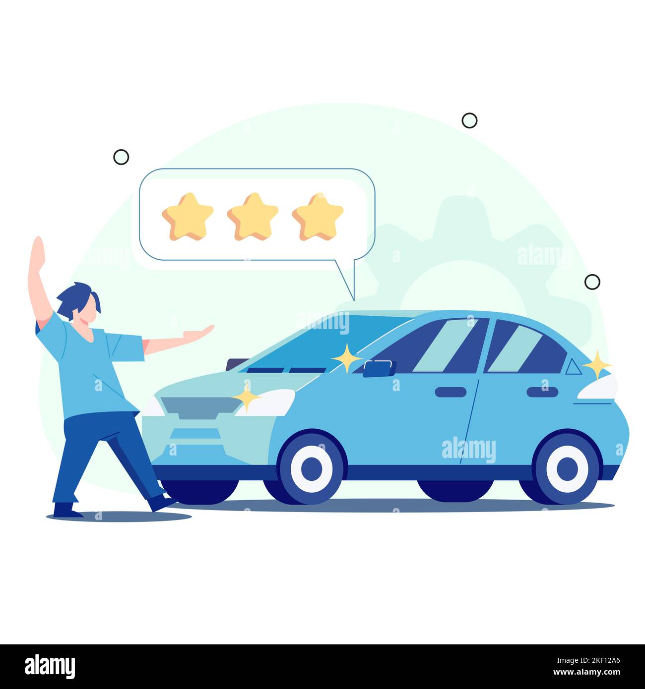 People are very happy when they buy expensive cars. expensive new car. Vector Illustration Stock Vector