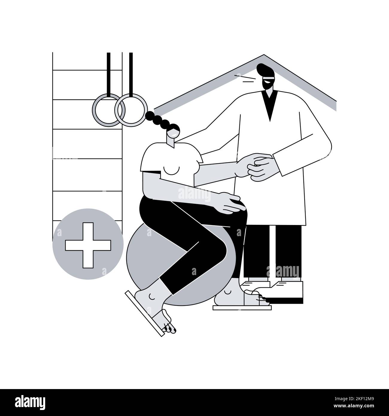 Rehabilitation hospital abstract concept vector illustration. Rehab