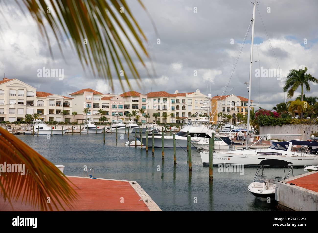 30.03.2022 Punta Cana Cap Cana Dominican Republic Canal to Marina Stock Photo