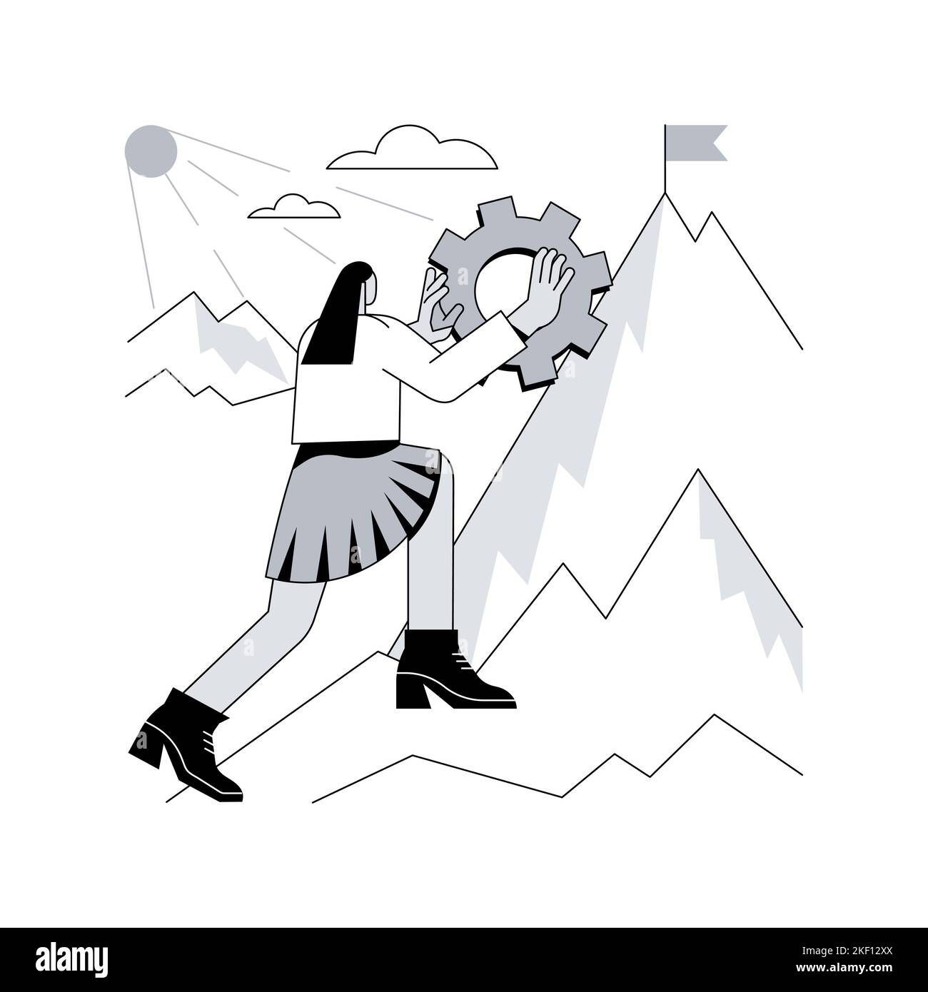 Persistence abstract concept vector illustration. Perseverance