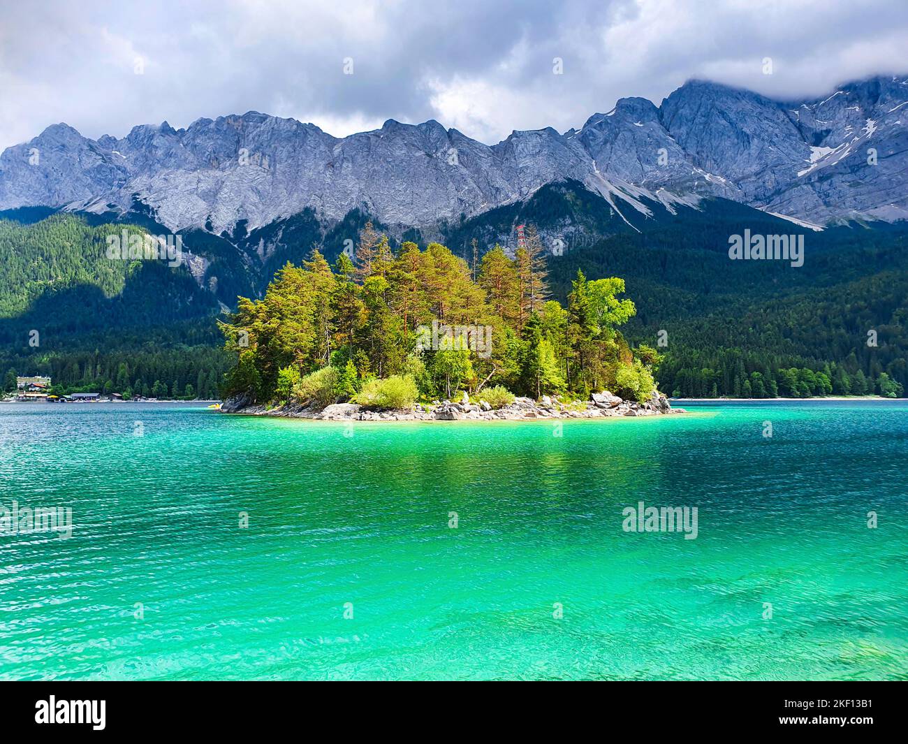 Eibsee lake near Garmisch Partenkirchen town in Bavaria, Germany Stock