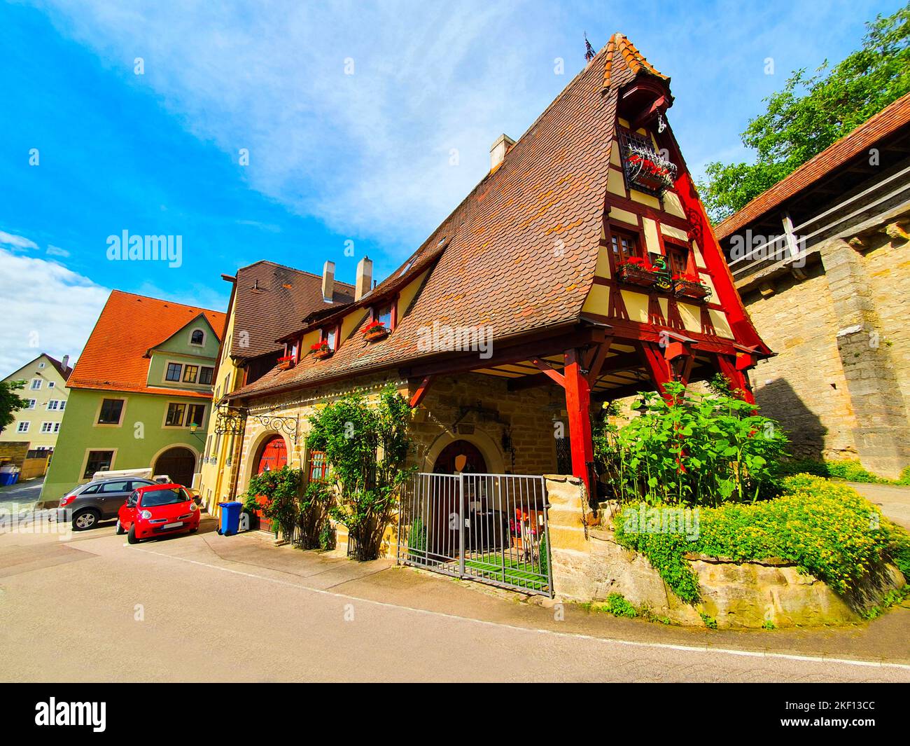 Traditional local house in Rothenburg ob der Tauber old town