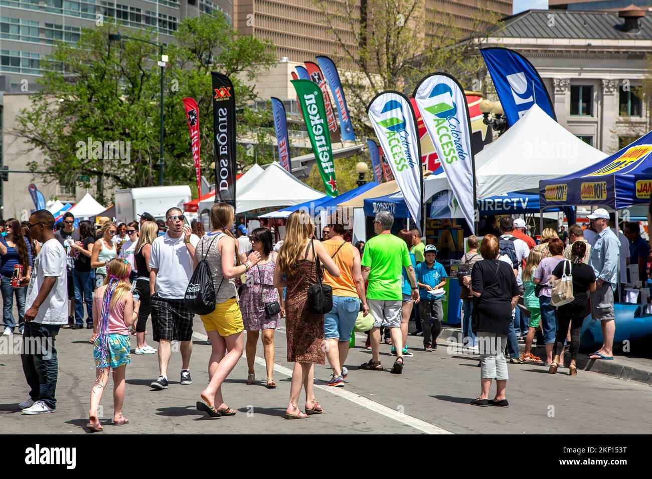 Vendor tents and shoppers, Cinco de Mayo Celebration, Civic Center Park