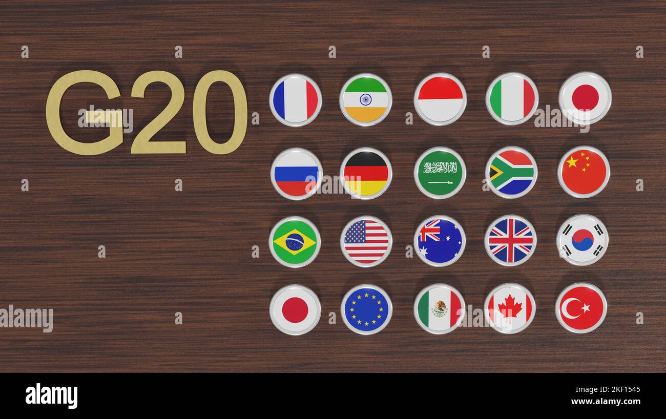 Flags G20 membership , Concept of the G20 summit or meeting, G20