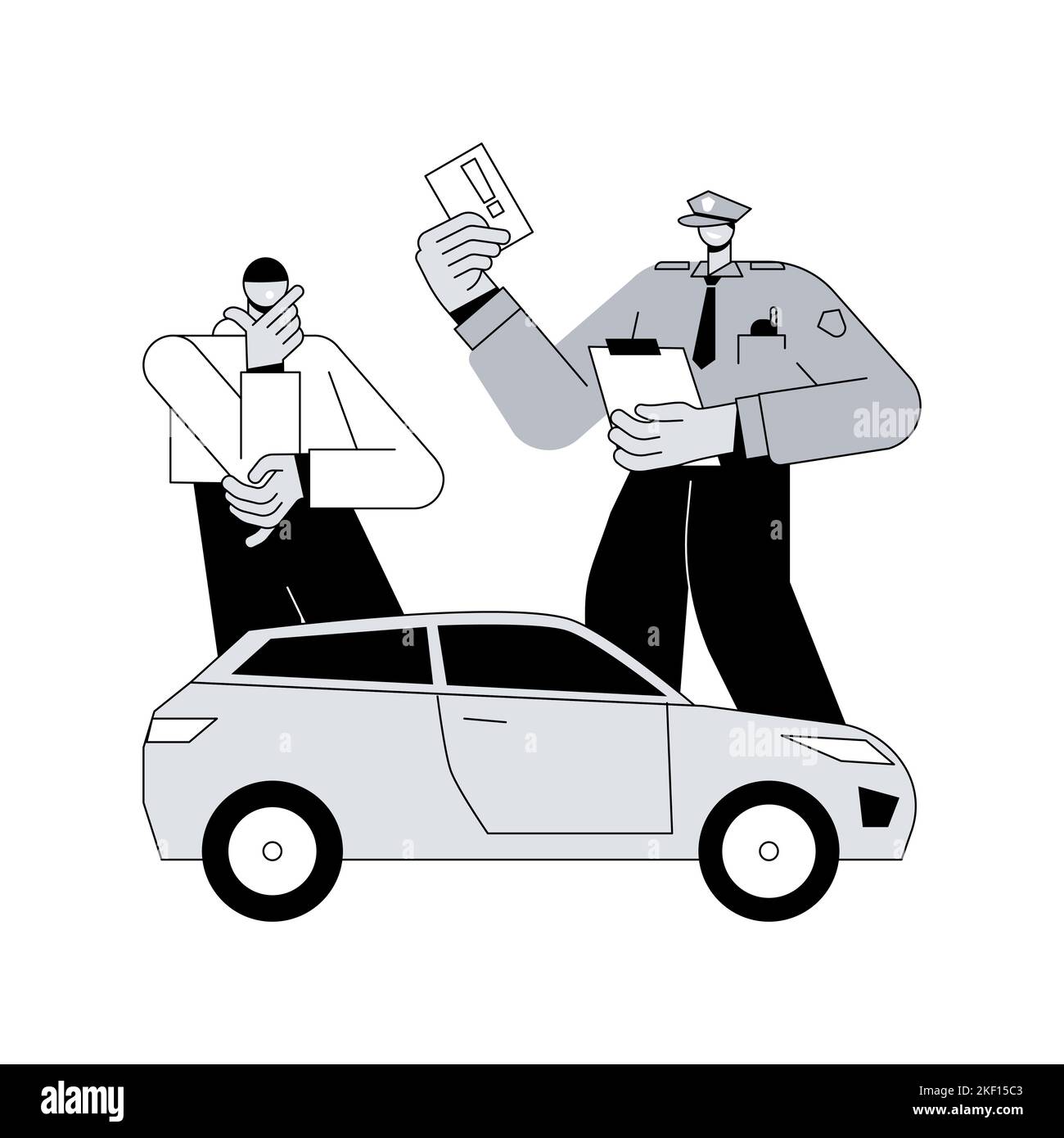 Traffic fine abstract concept vector illustration. Traffic law