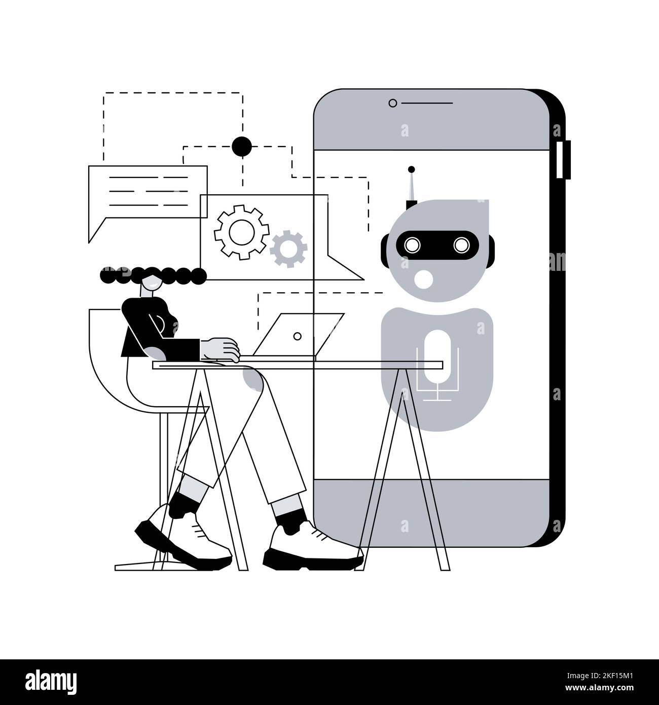 Natural language processing abstract concept vector illustration. AI ...