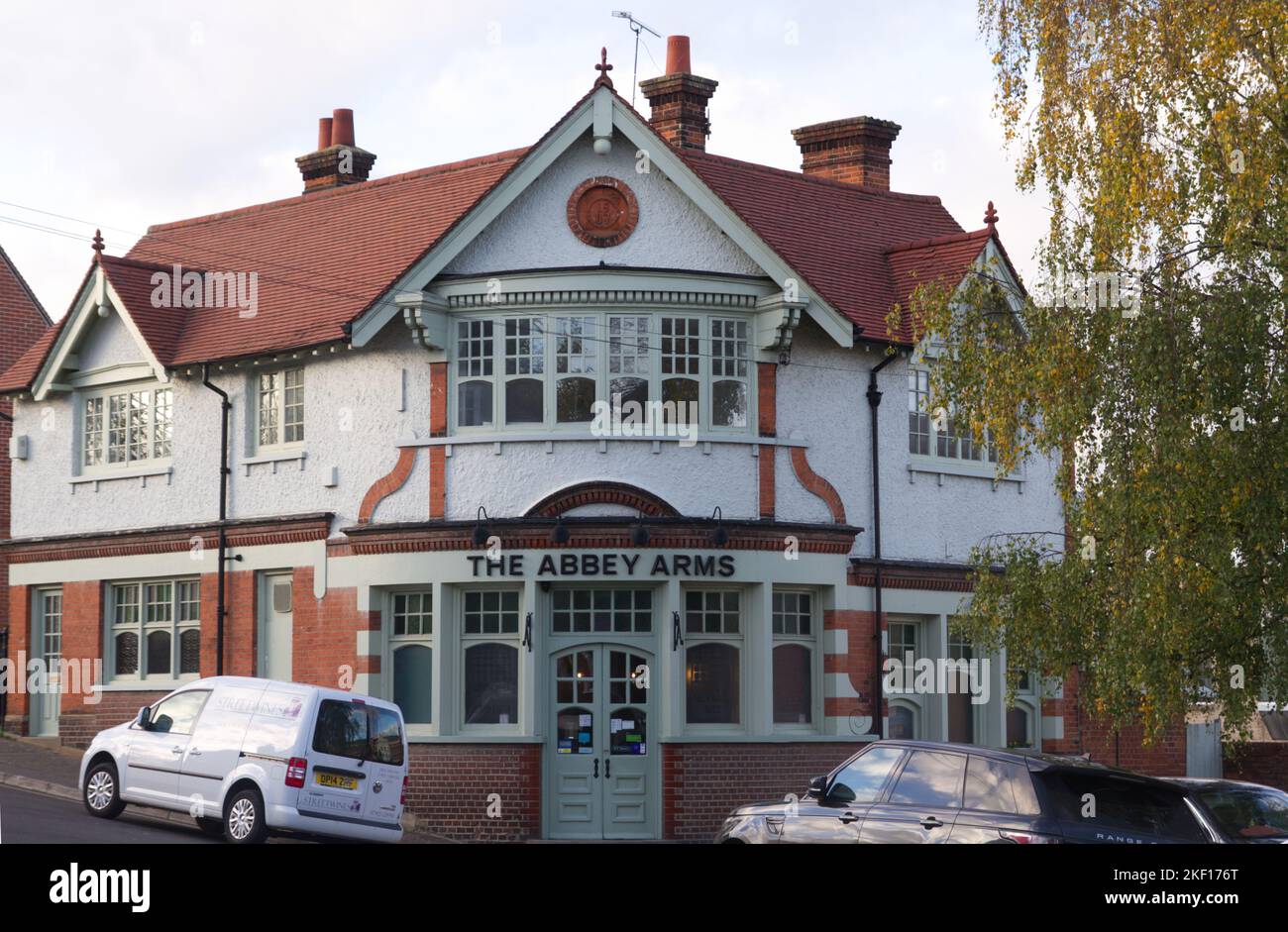 Exterior of The Abbey Arms pub in St. John's Green, Colchester, Essex. Stock Photo