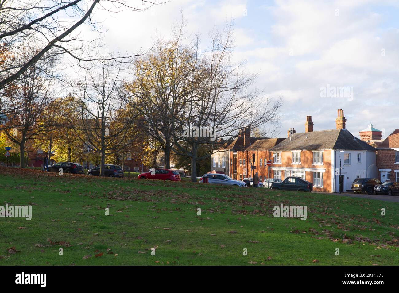 St John's Green in Colchester, Essex, the area around St John's Abbey gatehouse. Stock Photo