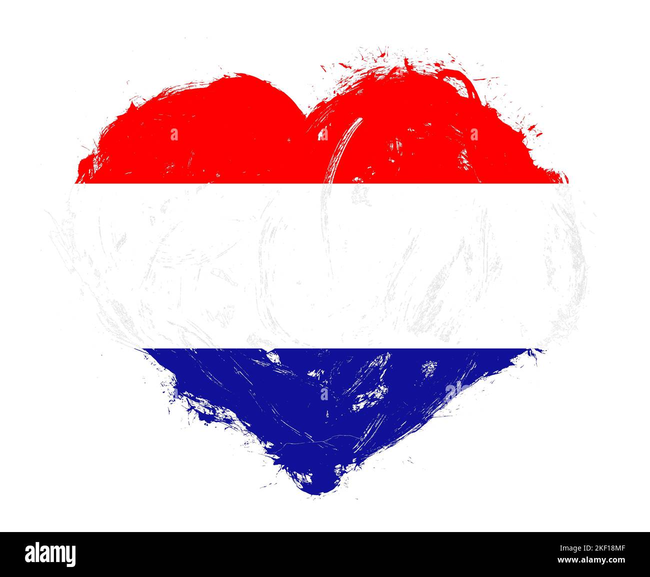 Croatia flag in stroke brush heart shape on white background Stock Photo