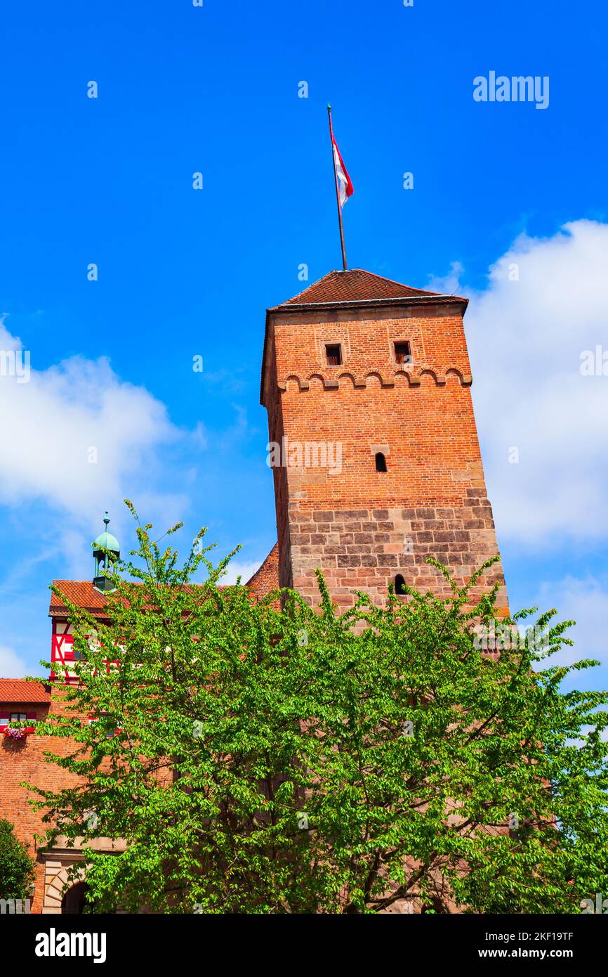 Heathens Tower or Heidenturm at Nuremberg Castle, located in the historical center of Nuremberg city in Bavaria, Germany Stock Photo
