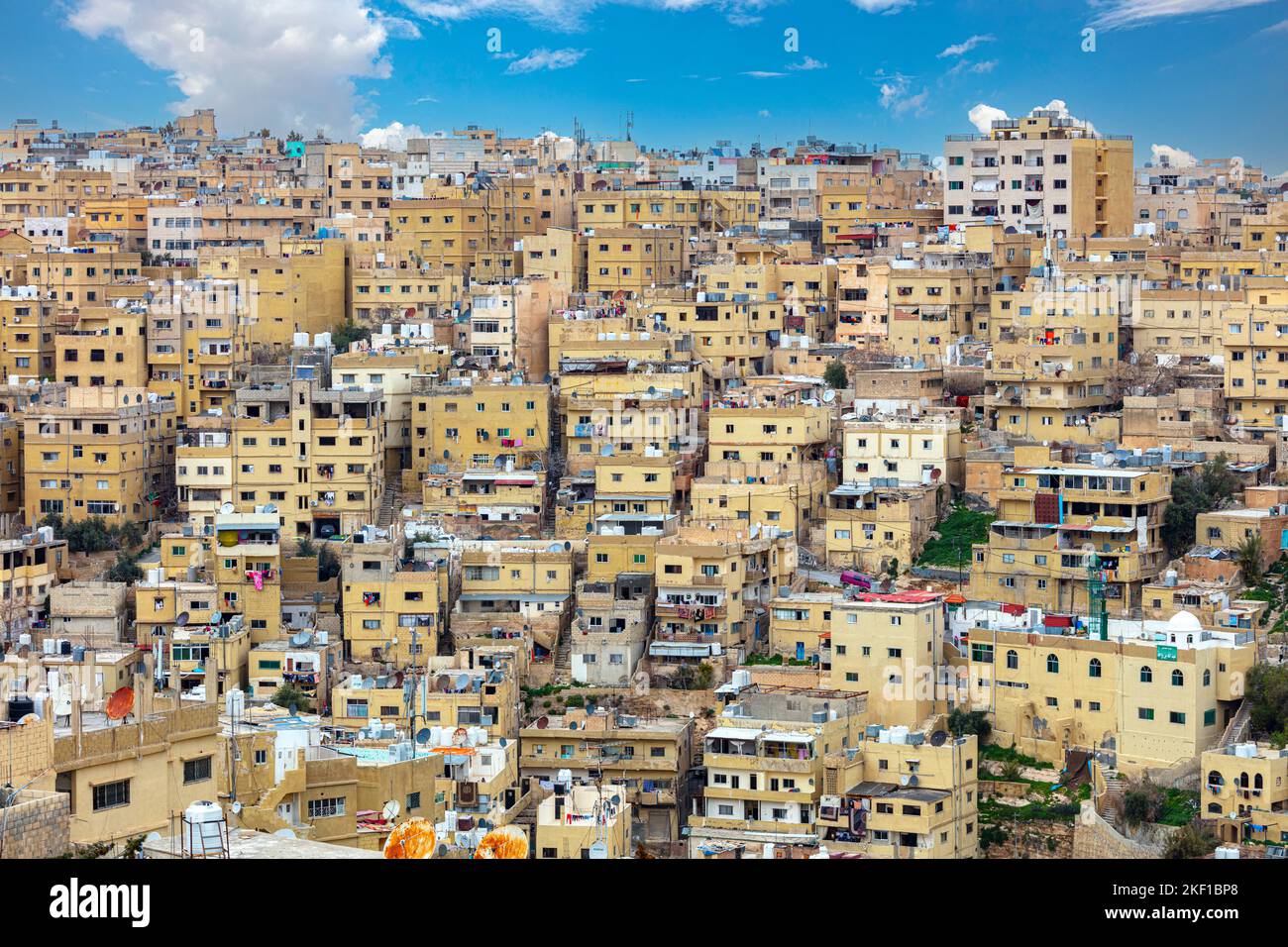 crowded buildings in the city of Amman. Jordan Stock Photo