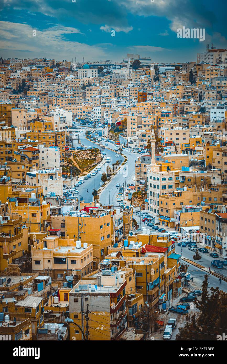 view of the building near citadel of Amman in Jordan Stock Photo