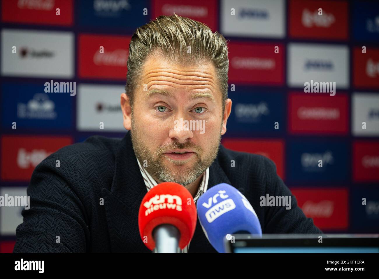 Anderlecht's New CEO Sports Jesper Fredberg pictured during a press conference of Belgian soccer team RSC Anderlecht to present their new CEO Sports, in Anderlecht, Brussels, Tuesday 15 November 2022. The 41-year-old Dane Fredberg will take the lead within the sports department at RSC Anderlecht from January 2023. BELGA PHOTO JAMES ARTHUR GEKIERE Stock Photo