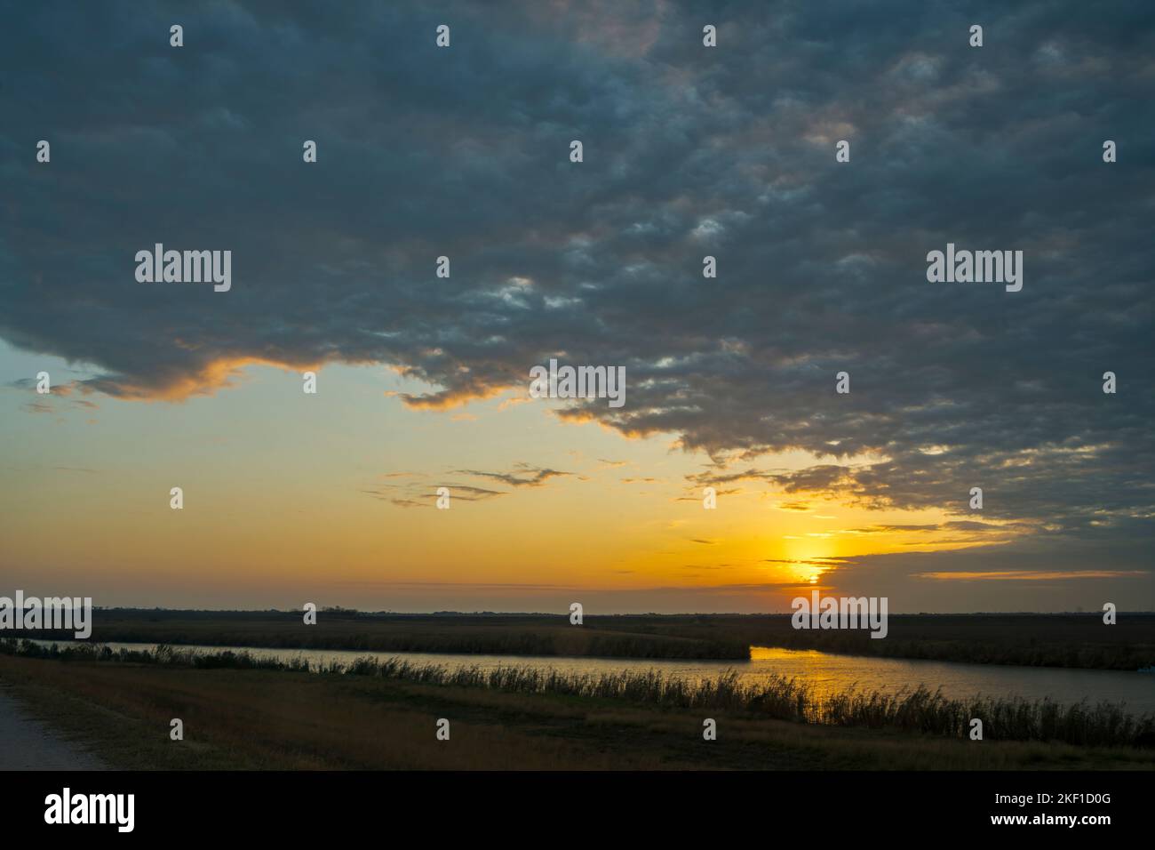 Overlooking the Llano Grande River at sunrise, Llano Grande RV resort