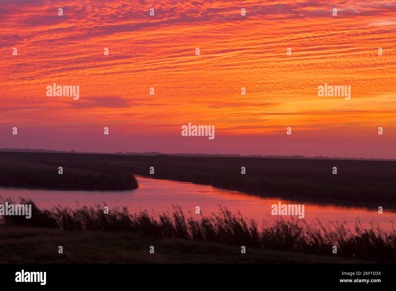 Overlooking the Llano Grande River at sunrise, Llano Grande RV Resort