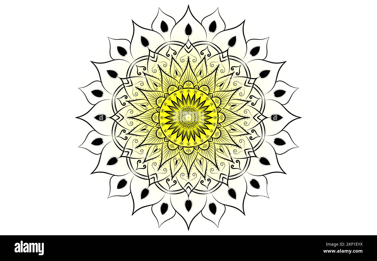 Beautiful floral pattern mandala art isolated on a white background ...