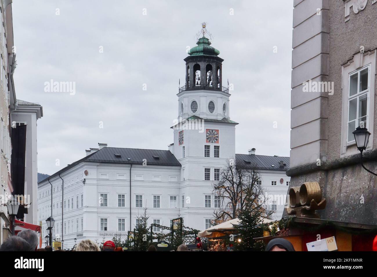 Salzburg, Austria November 30, 2019 Glockenspiel Bell Tower with 35
