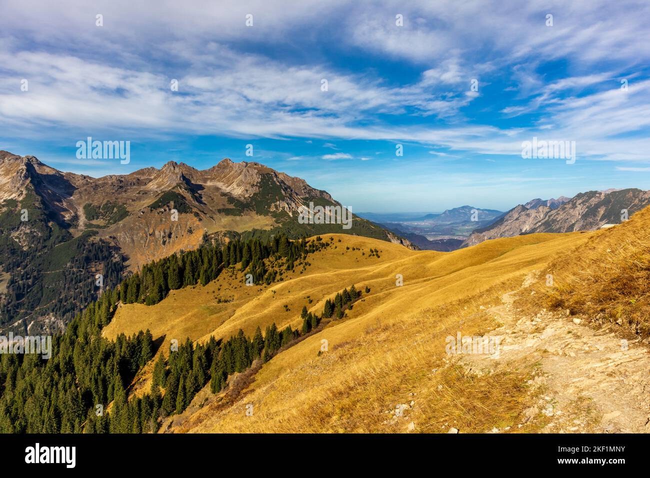 Small autumn hike through the beautiful landscape in the Allgäu near ...