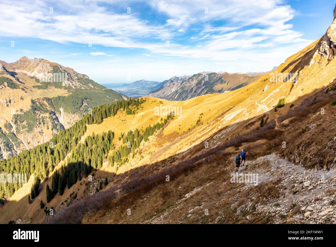 Small autumn hike through the beautiful landscape in the Allgäu near ...