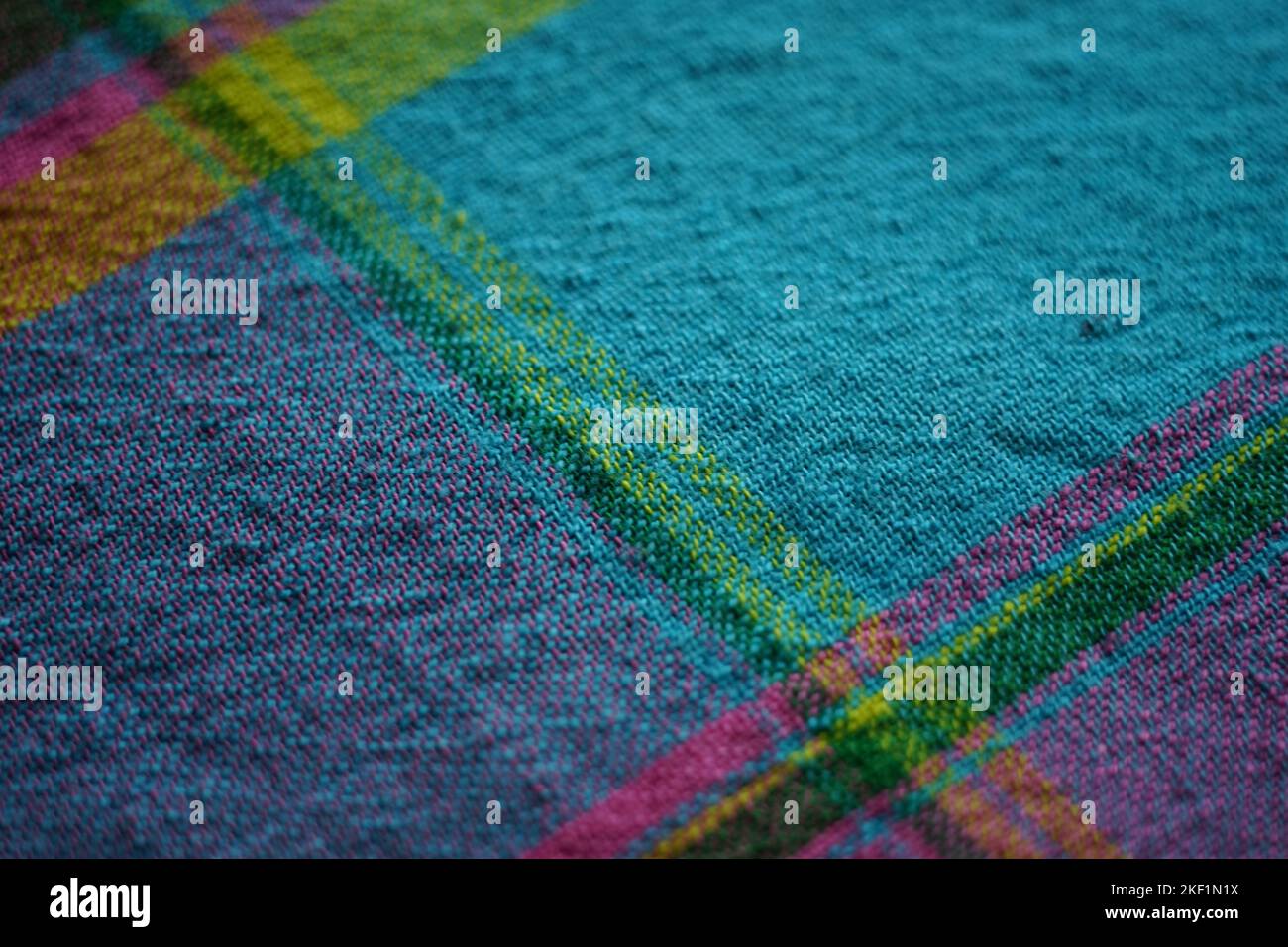 crumpled linen background geometric pattern with rectangles and lines. Stock Photo
