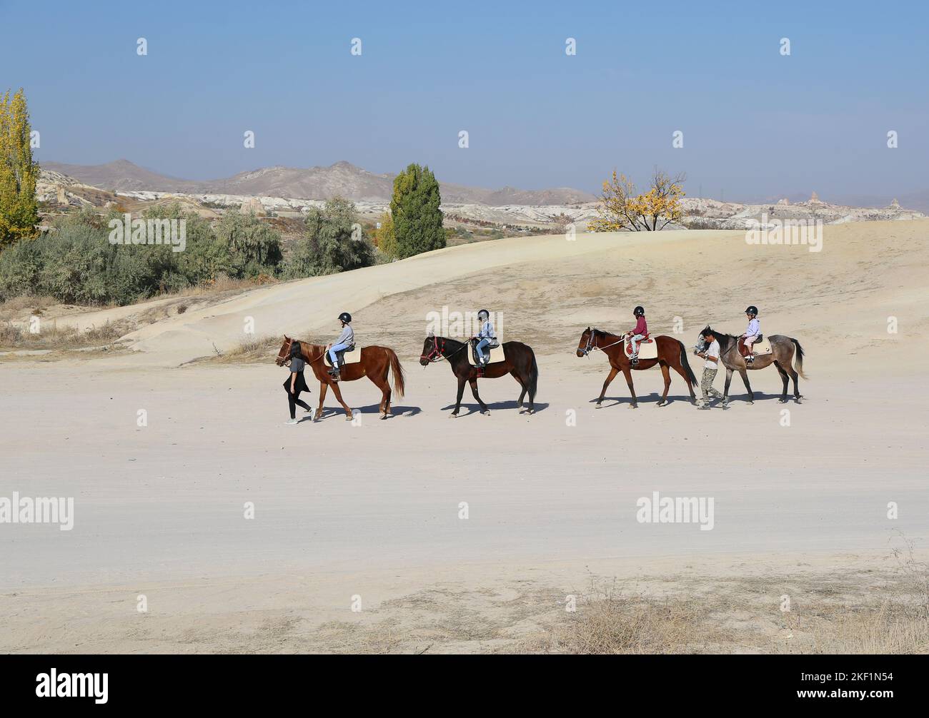 GOREME,NEVSEHIR,TURKEY-NOVEMBER 05:Unidentified Children enjoying Horse ...