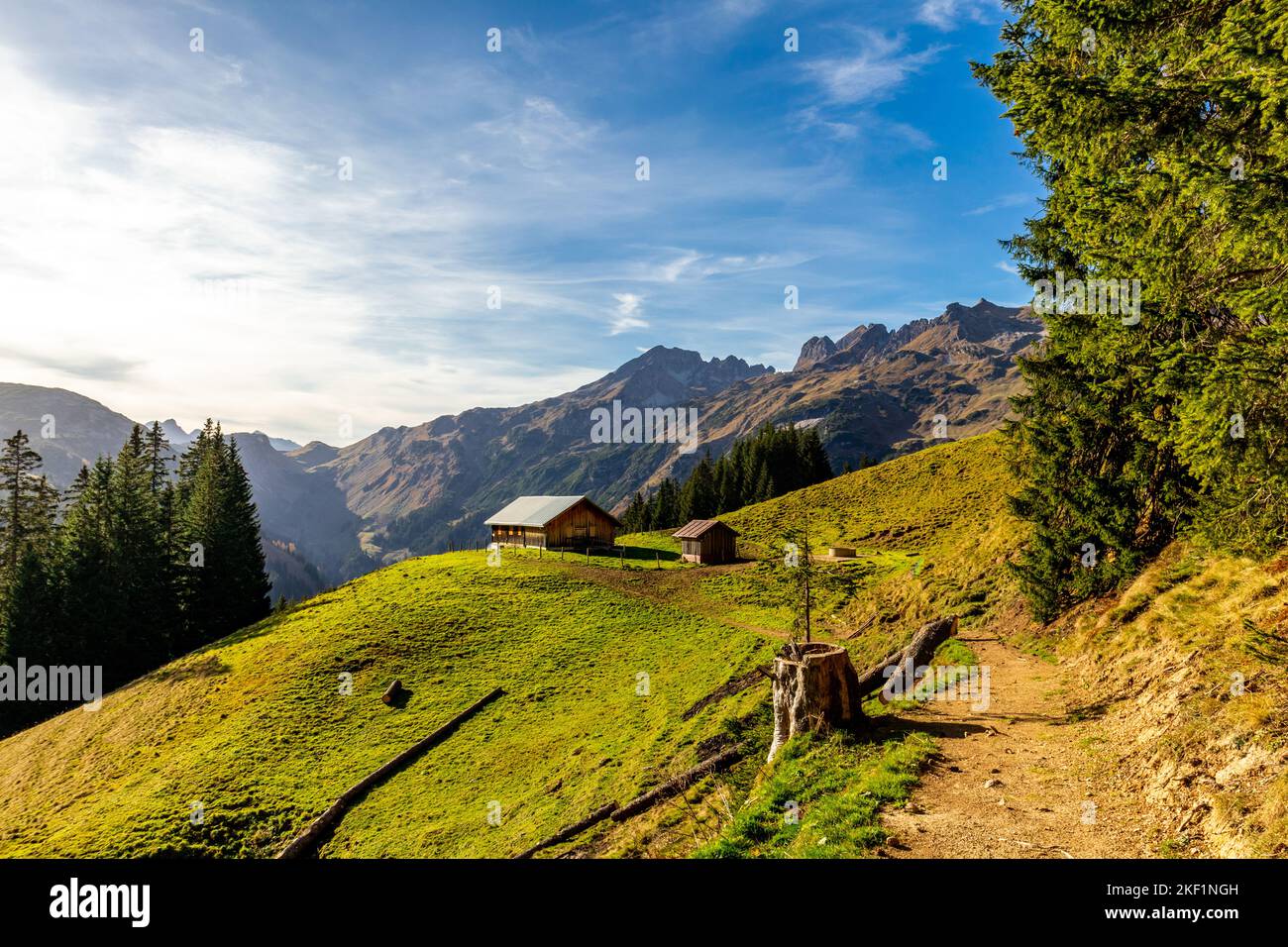 Small autumn hike through the beautiful landscape in the Allgäu near ...