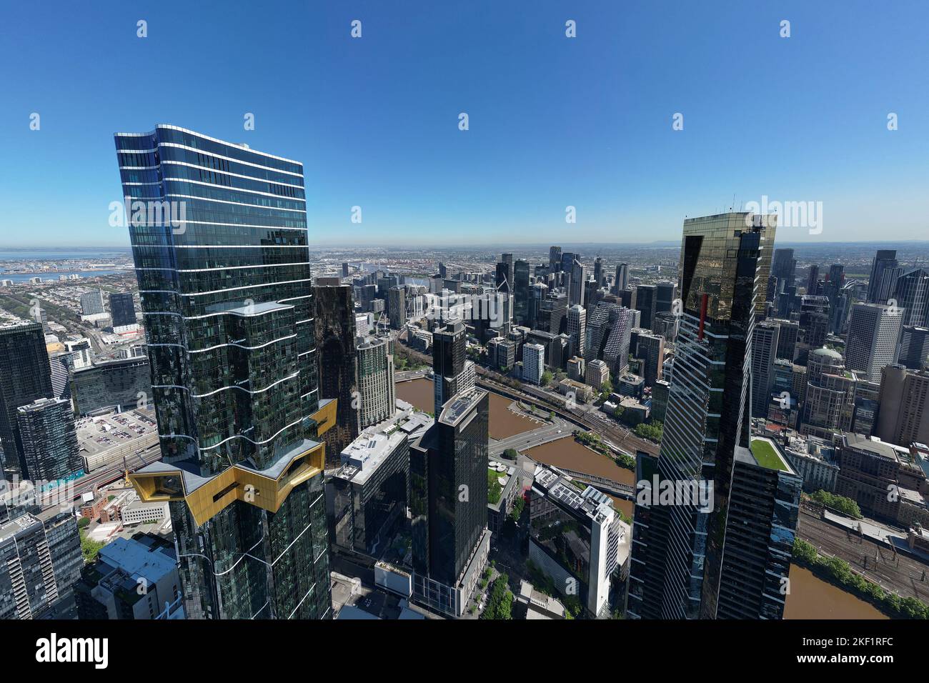 aerial view of Melbourne CBD, high rise buildings Stock Photo Alamy