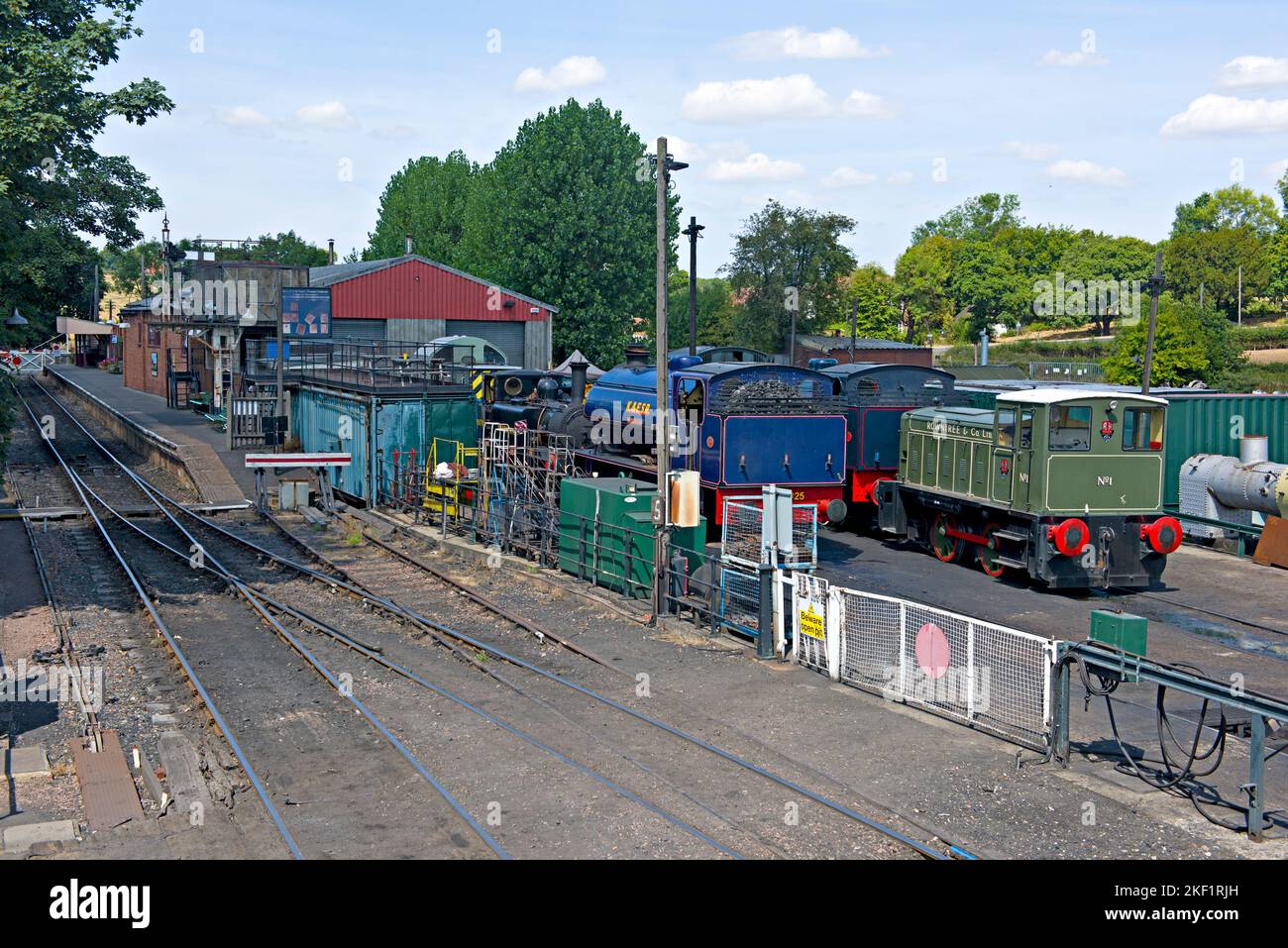 Rolvendon Railway station and yard on the Kent and East Sussex heritage railway Stock Photo