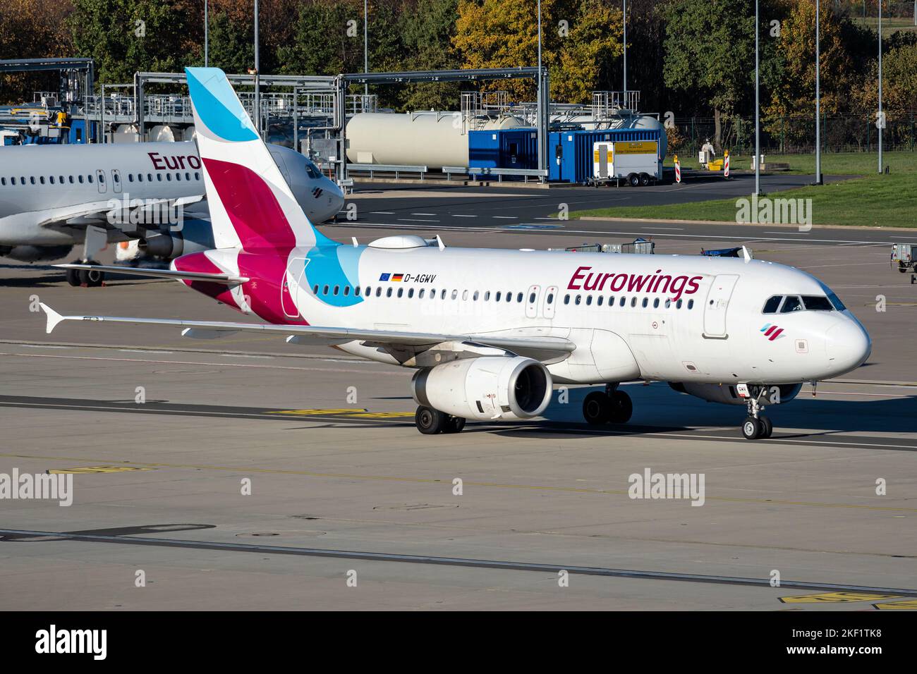 Eurowings Airbus A319-100 with registration D-AGWV at Cologne Bonn Airport Stock Photo