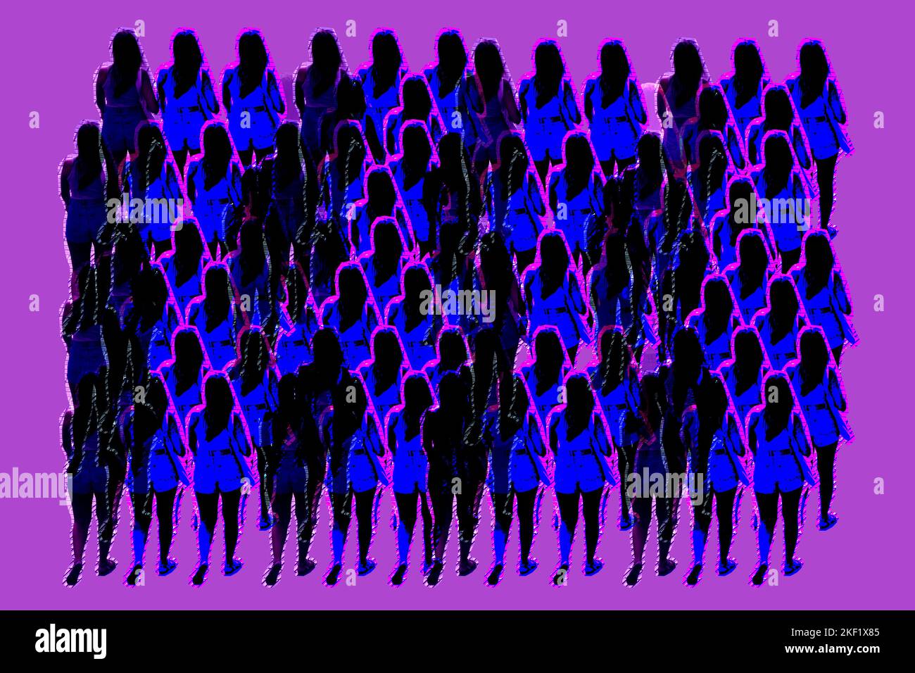 Crowd of women, 8 march, woman's day concept. Stock Photo