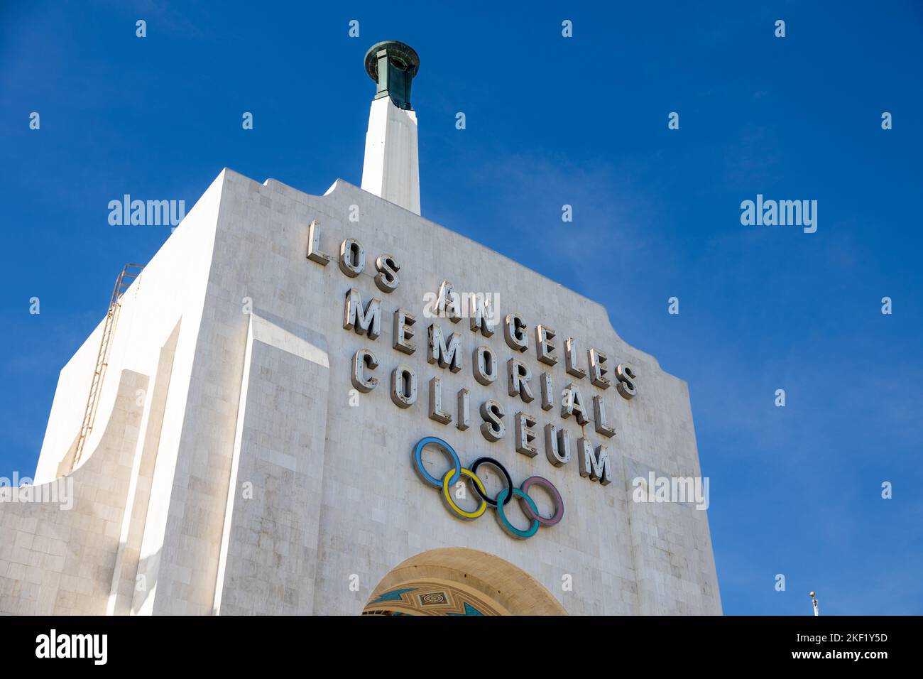 Los Angeles, CA - November 2022: Los Angeles Memorial Coliseum, home to USC football, Olympics and other events. Stock Photo