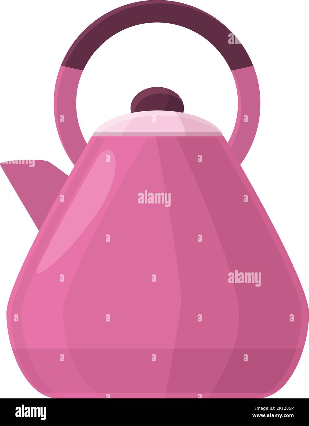 Pink kettle icon cartoon vector. Water pot. Cooking decor Stock Vector ...