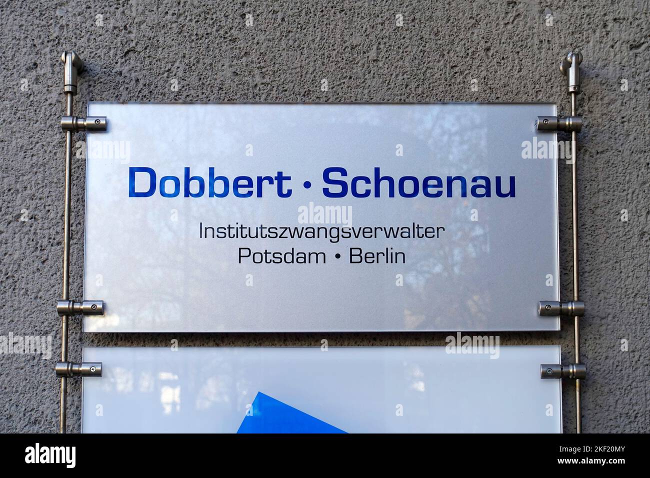 Sign, Dobbert, Schoenau, Berlin, Germany Stock Photo