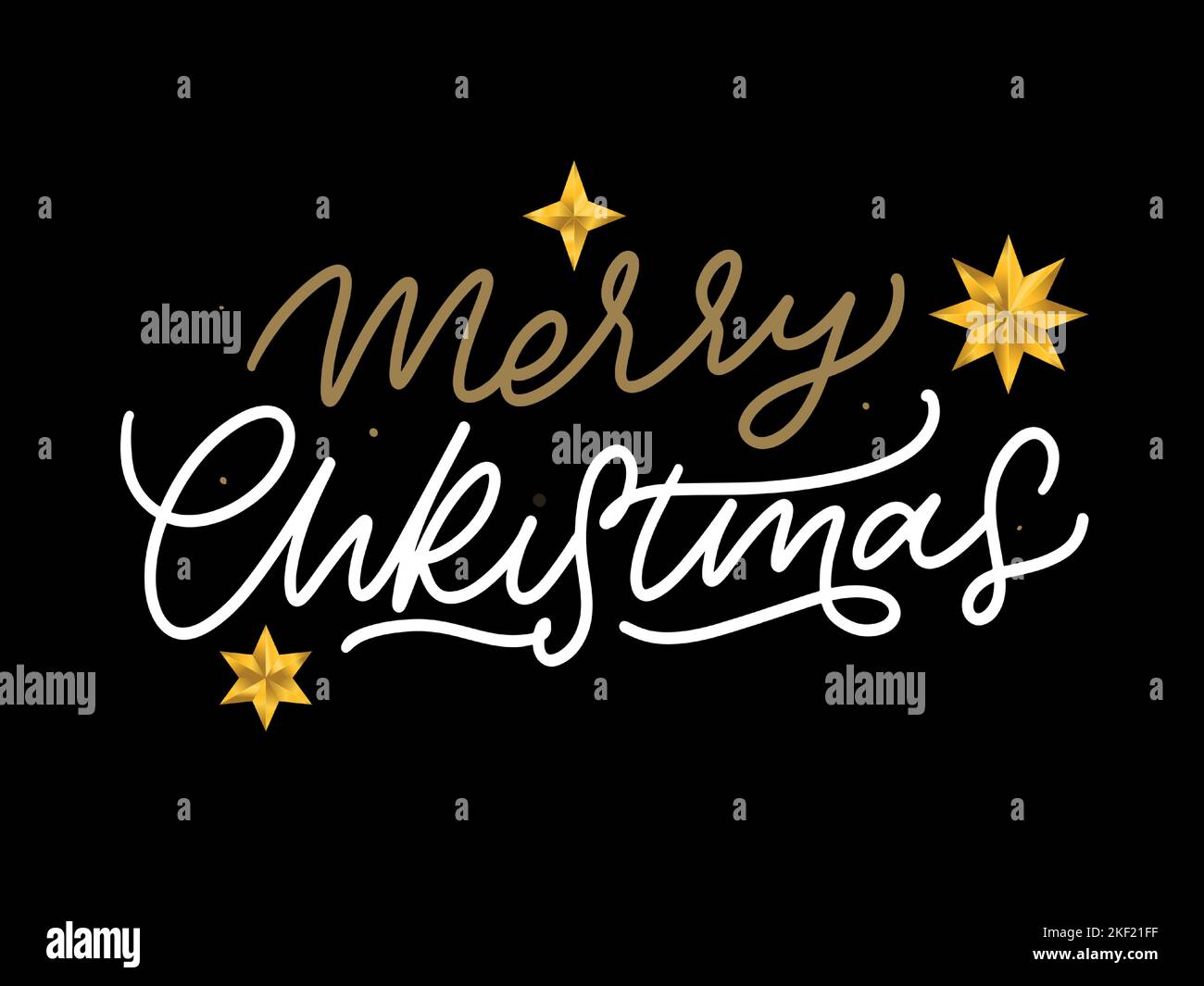 Merry christmas hand lettering calligraphy isolated on white background ...