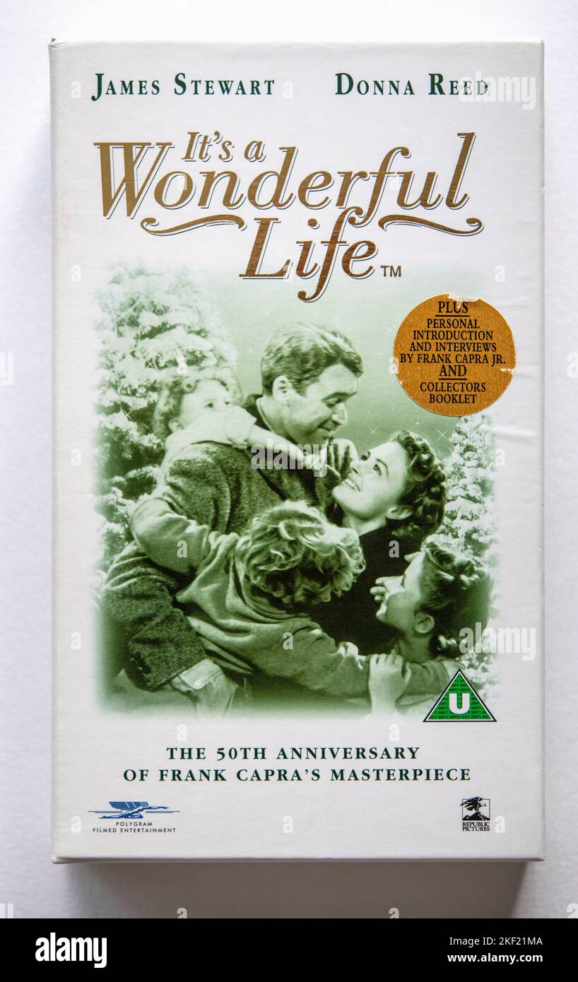 Cover of a VHS video copy of the 50th anniversary edition of It's a Wonderful Life Stock Photo