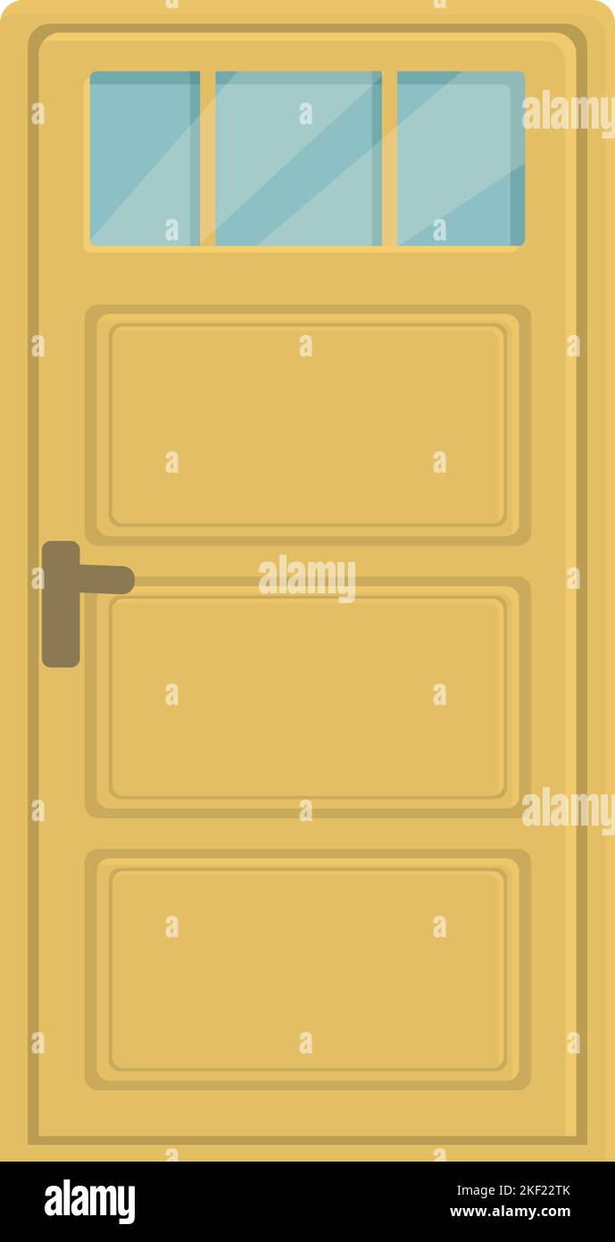 Window door icon cartoon vector. Home exterior. Wooden interior Stock