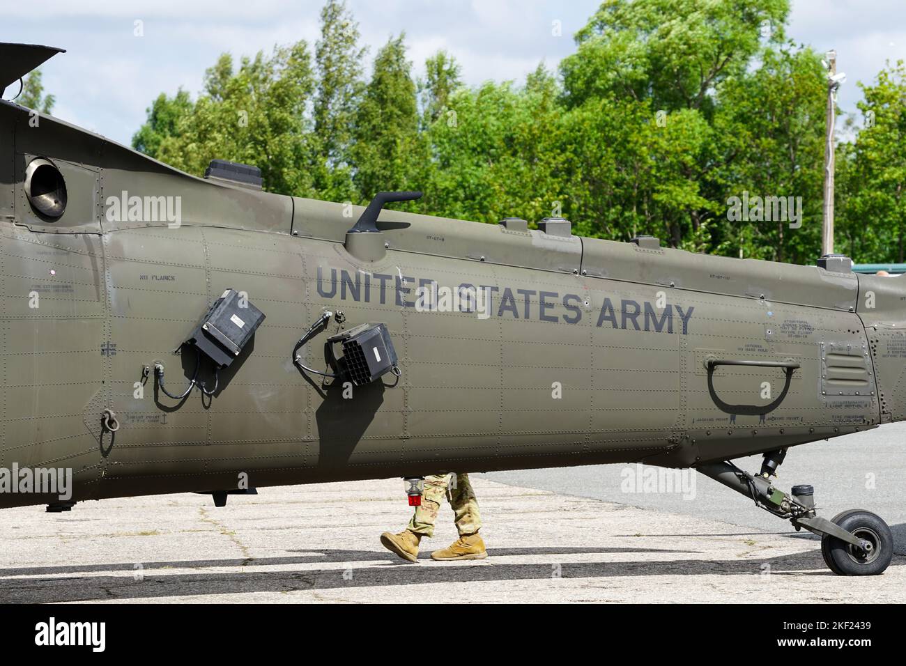 Uh 60 Rear View Vector Liepaja, Latvia - August 7, 2022: Sikorsky UH-60 Black Hawk helicopter ...
