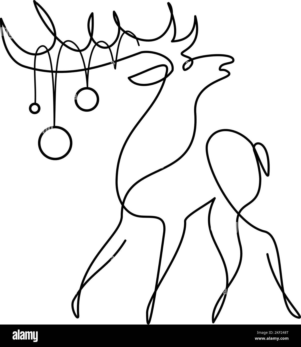 Christmas Deer Silhouette Logo Continuous One Line Stock Vector Image christmas-deer-silhouette-logo-continuous-one-line-stock-vector-image