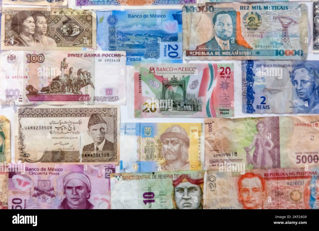 Foreign currency notes Stock Photo