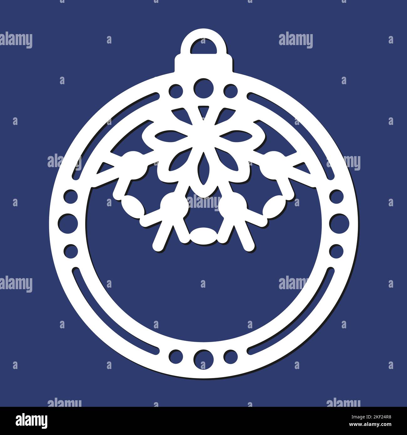 Laser cutting template of Christmas corner with snowflakes. Silhouette