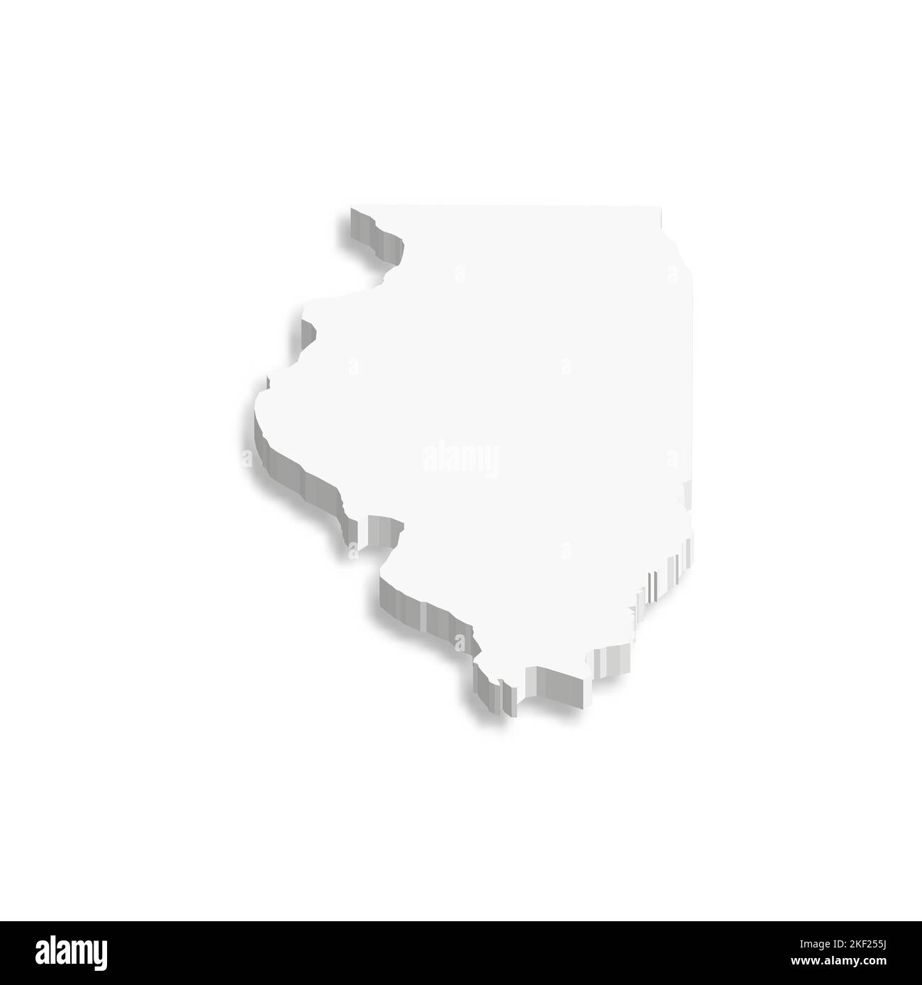 Illinois, state of USA white vector 3D map of country area Stock Vector Image & Art Alamy