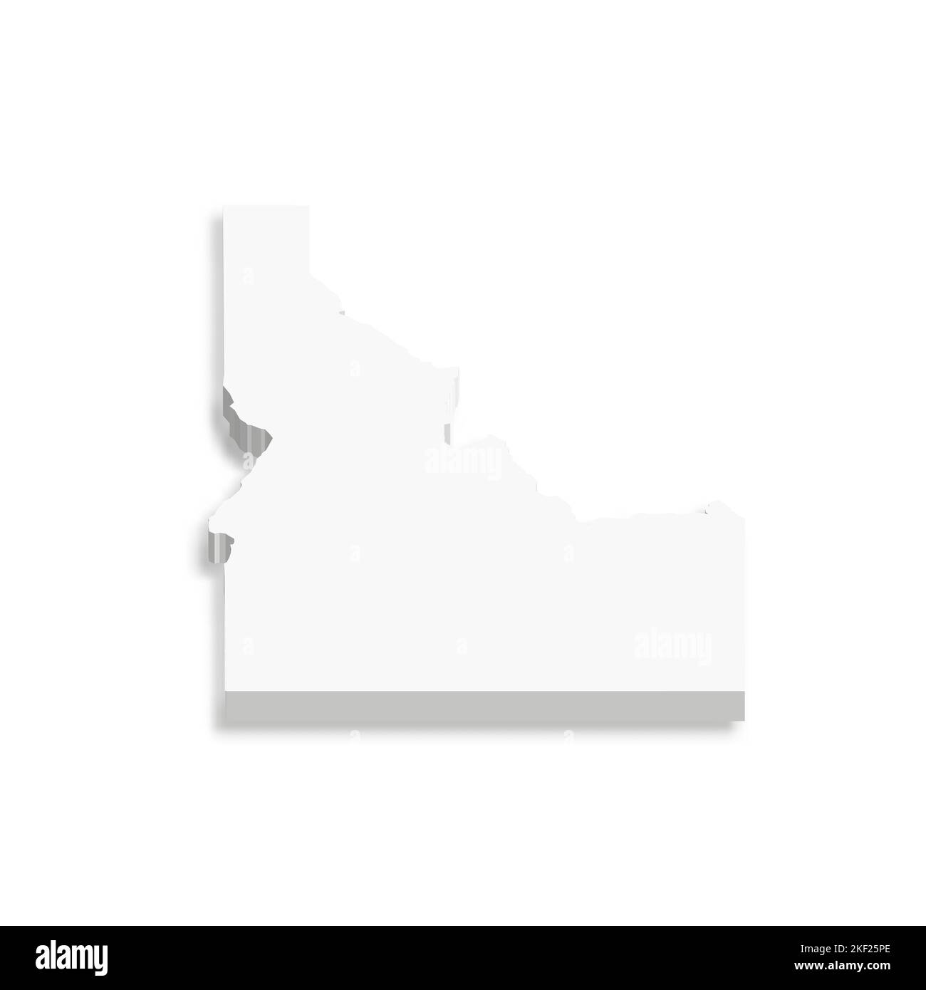 Idaho, state of USA white vector 3D map of country area Stock Vector