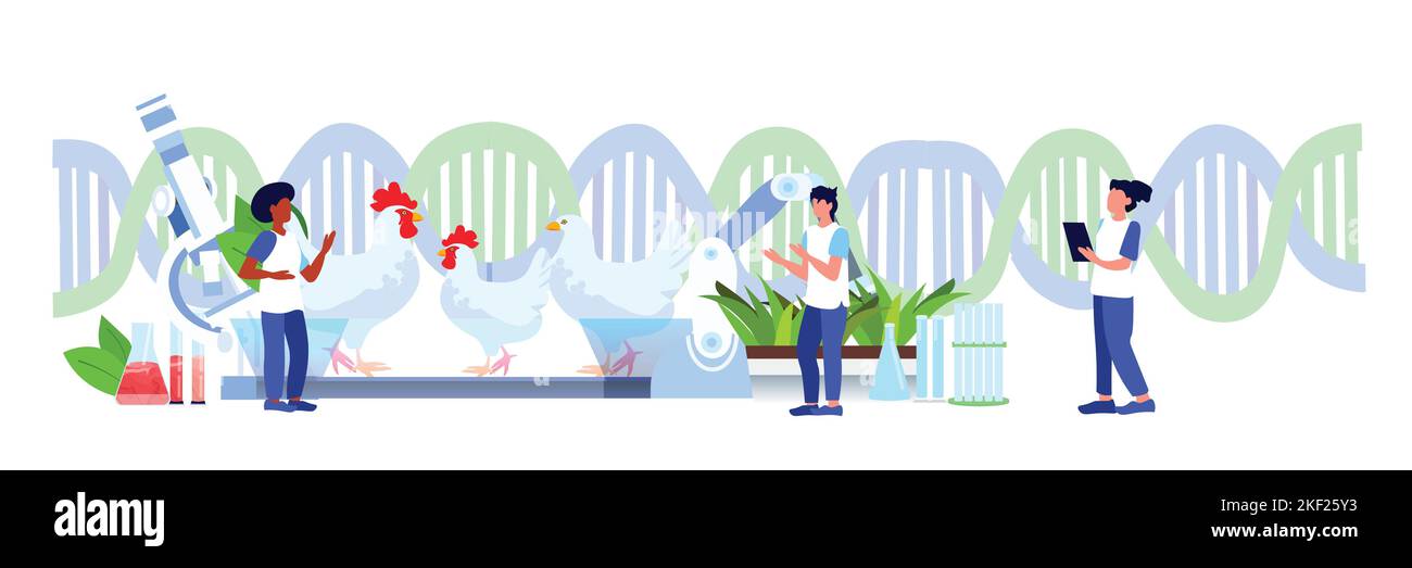 scientists team analyzing dna of cultured chicken meat artificial lab