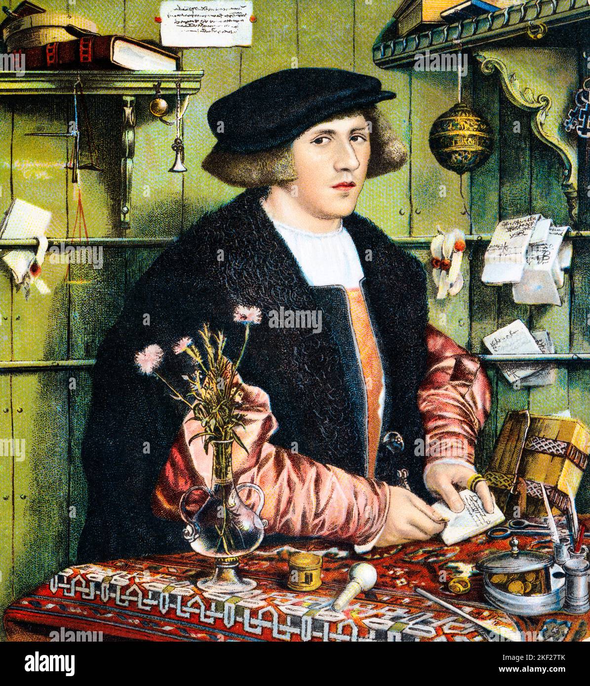 1530s PORTRAIT OF GEORG GEISZE PROMINENT MERCHANT BY HANS HOLBEIN THEYOUNGER - ka9382 HAR001 HARS OLD FASHIONED Stock Photo