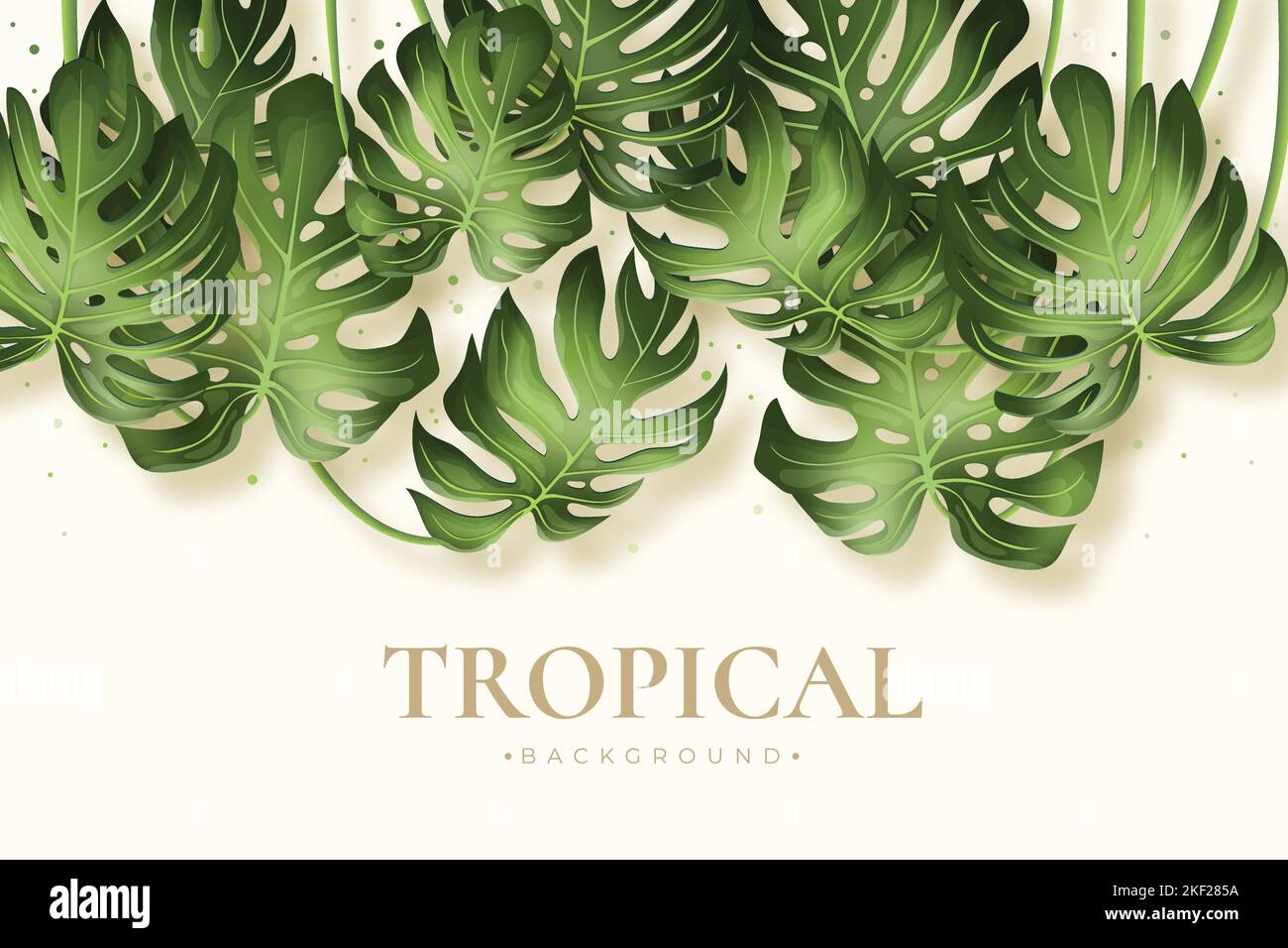 realistic tropical leaves background vector design illustration Stock Vector