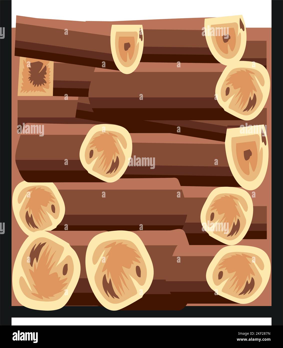 Pile wood cut fireplace Stock Vector Images - Alamy