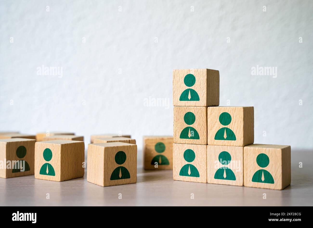 Hire people and build your business company. Competently building the structure of departments and the hierarchy of the team for better performance. H Stock Photo