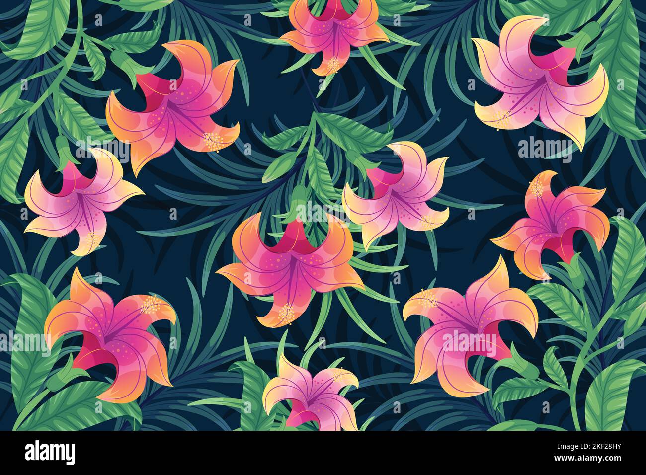 gradient tropical leaves background vector design illustration Stock Vector